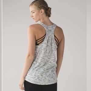 Lululemon Essential Tank Tiger Space Dye Black White